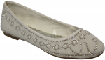 LADIES FLAT SHOES AND RHINESTONES (WHITE)